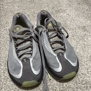 Women's Gray Lace-Up Athletic Sneakers with Olive Accents